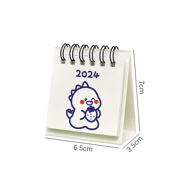 1PC 2024 Mini Desk Calendar Cartoon Calendar Creative Calendar Self-punching Plan