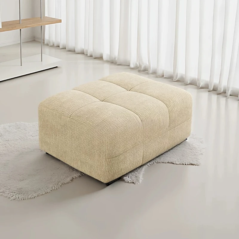 Portable Modern Low Foot Stool Office Upholstered Comfy Foot Stool Elegant Minimlist Low Taburete Almacenamiento Furniture