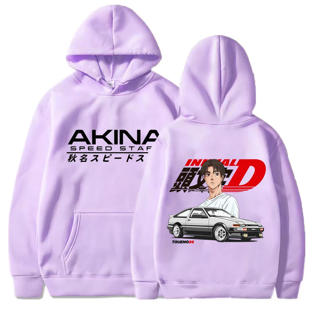 Anime Initial D Hoodies for Men Graphic Japanese Automotive AE86 Hooded Women Sweatshirts 90s Harajuku HIP HOP Sweatshirt Male