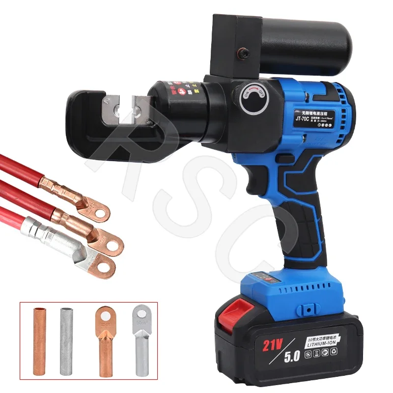 

JT-70C Cordless Hydraulic Crimping Pliers Electric Hydraulic Crimping Pliers Copper/Aluminum Cable Crimping Tools Range 4-70mm²