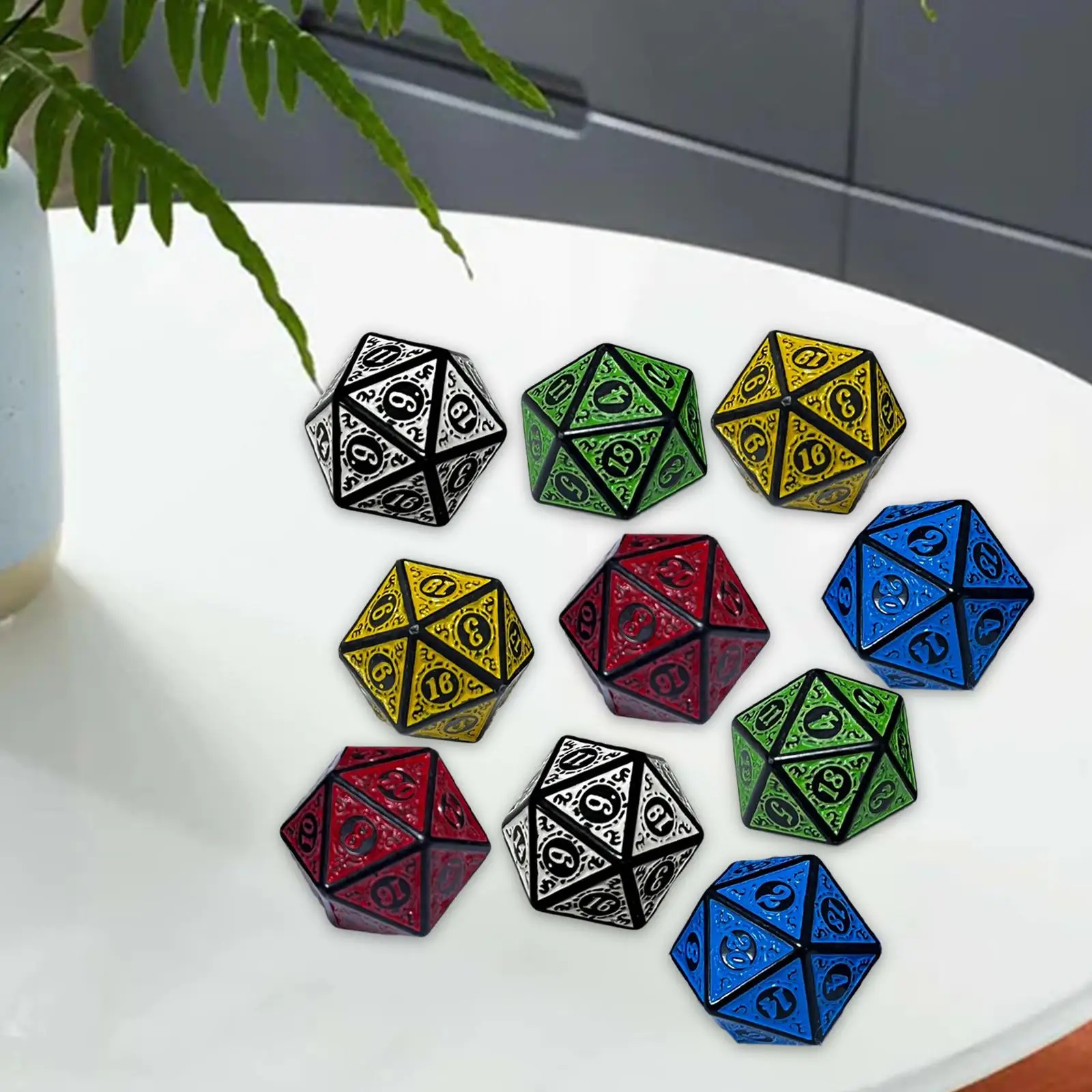 10x Segni di astrologia Dadi Multifaccia Dadi Artigianato 20 facce per giochi da tavolo