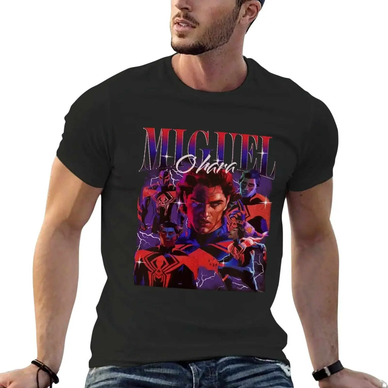 New fashion heavyweight vintage New Miguel O'Hara 2099 Classic T-Shirt vintage clothes graphic shirts big and tall for men