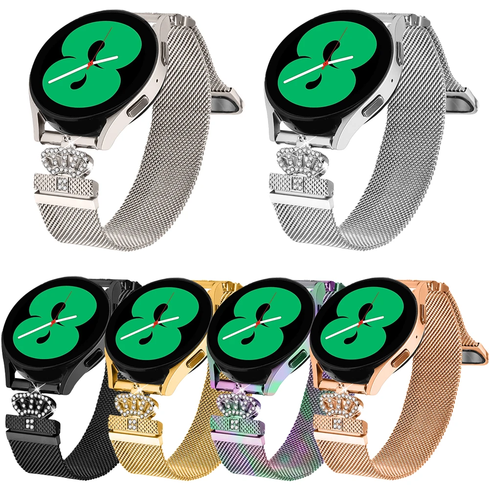 20 مللي متر حزام من الفولاذ المقاوم للصدأ لساعة سامسونج جالاكسي 7 6 5 4 40 مللي متر 44 مللي متر/ساعة 4 6 كلاسيكي/نشط 2/5Pro 45 مللي متر/ساعة 3 41 مللي متر سوار