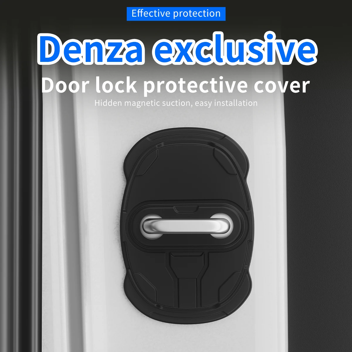 4‑Pcs Silicone Car Door Lock Latch Protective Covers, Magnetic Anti‑Collision Shock‑Absorbing Pads For Denza B5