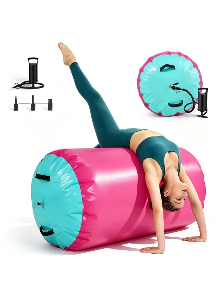 Nadmuchiwana mata powietrzna z pompką, 100x60cm, mata gimnastyczna z PVC, wytrzymała mata powietrzna do jogi, gimnastyki, pilatesu i fitnessu. — 2
