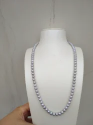 19inch Exceptional Precious 6-7mm Round South Sea Gray Real Natural Pearl Necklace Nice Look