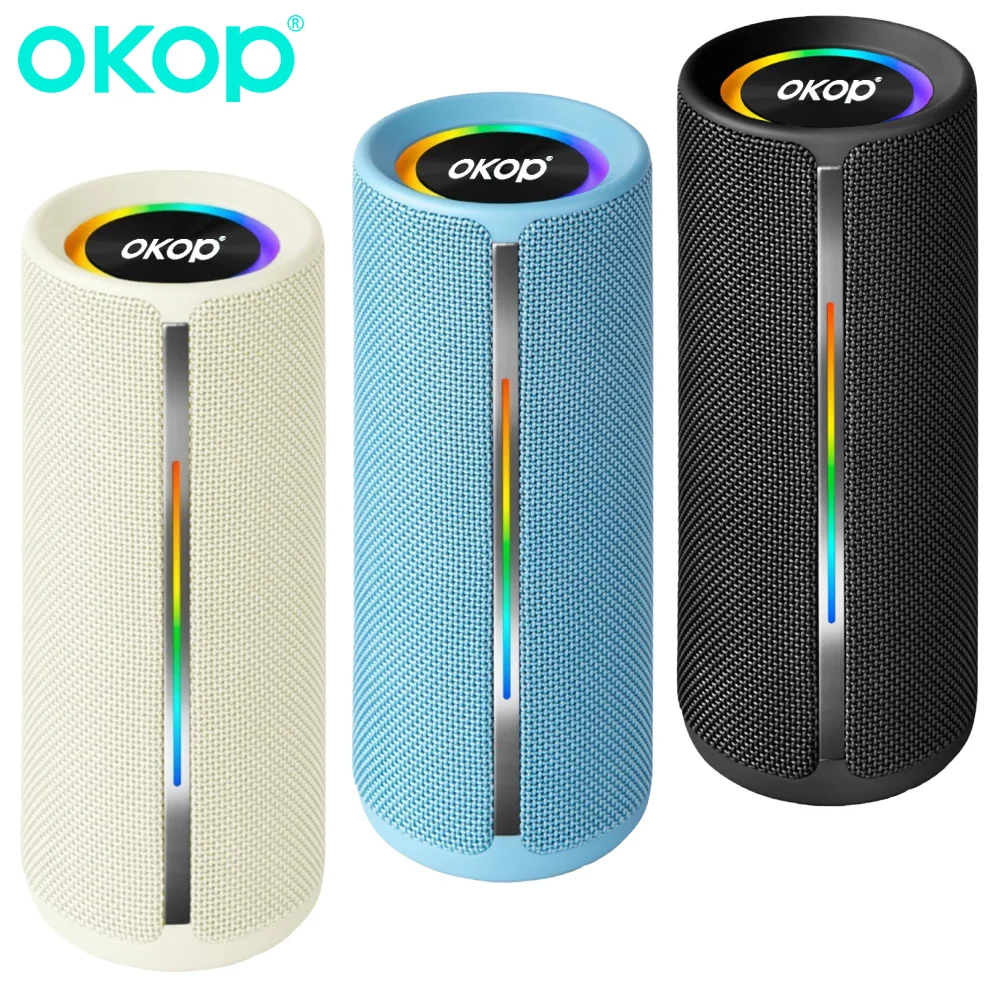 

OKOPPowerful Bluetooth Speaker BassWirelessSpeakersSubwoofer Waterproof Sound BoxSupport TF,TWS,USB music party fitness exercise
