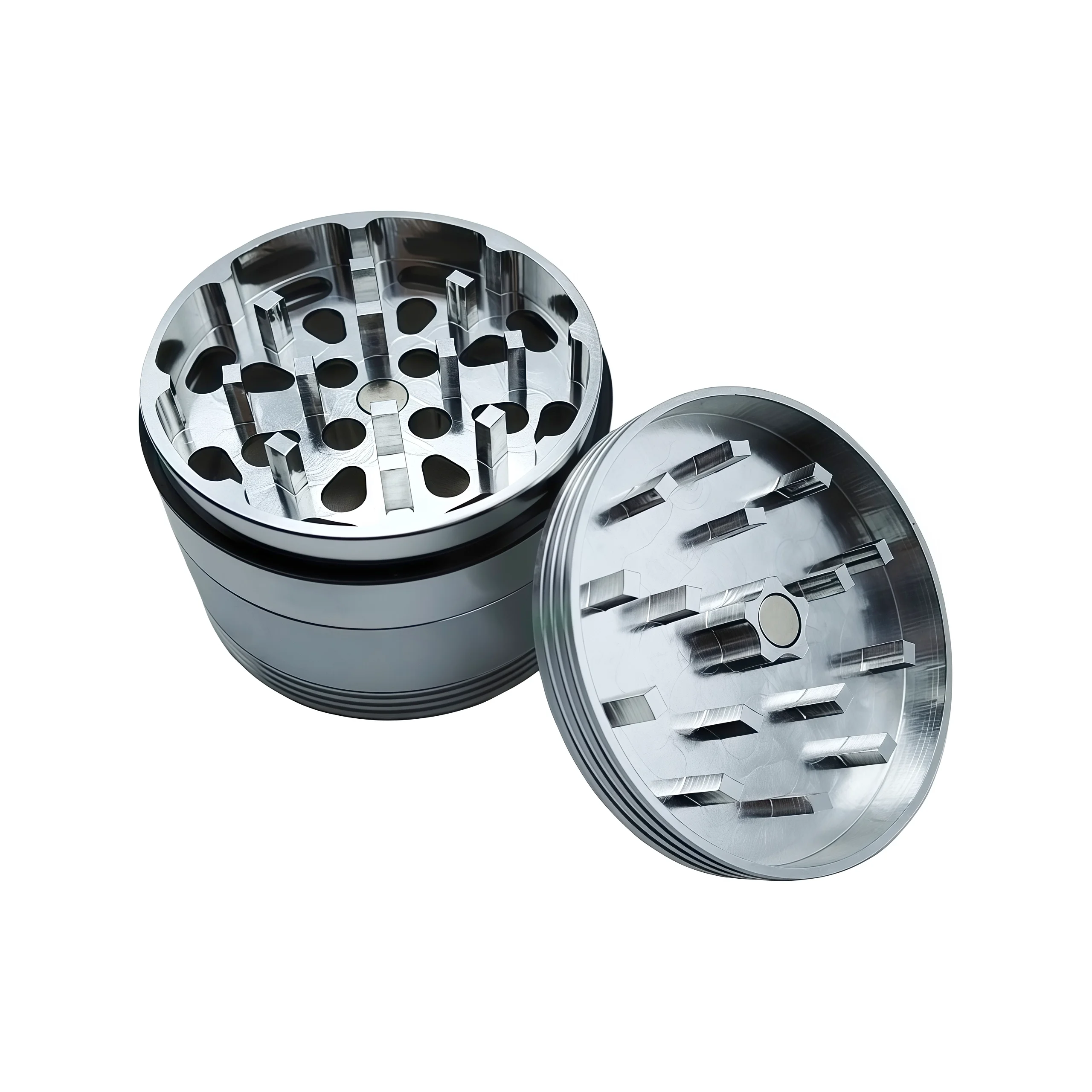 4-Layer 50mm Square Teeth Tobacco Grinder, Portable Design，The best Smoking accessories
