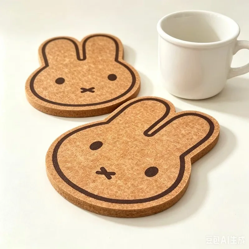 Miffy Felt Coaster, Minimalist Thick Coffee Cup Mat, Heat-Resistant Cute Tea Coaster, Home Use Insulated Pad