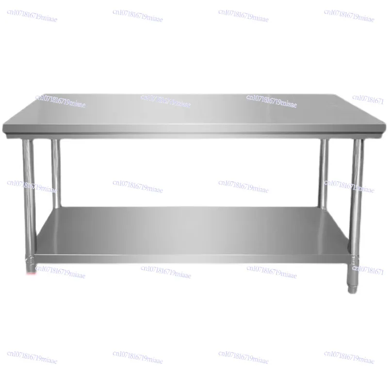 

Stainless steel workbench Double-layer thickened commercial console Kitchen restaurant packing table