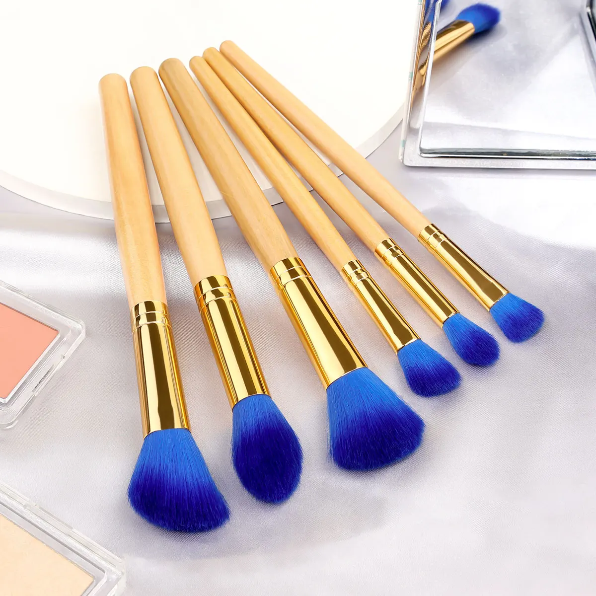 6-teiliges Make-up-Pinsel-Set für Damen, Kosmetik-Concealer, Wimpern, Rouge, loses Puder, Lidschatten, weiche, flauschige Beauty-Tools zum Verblenden