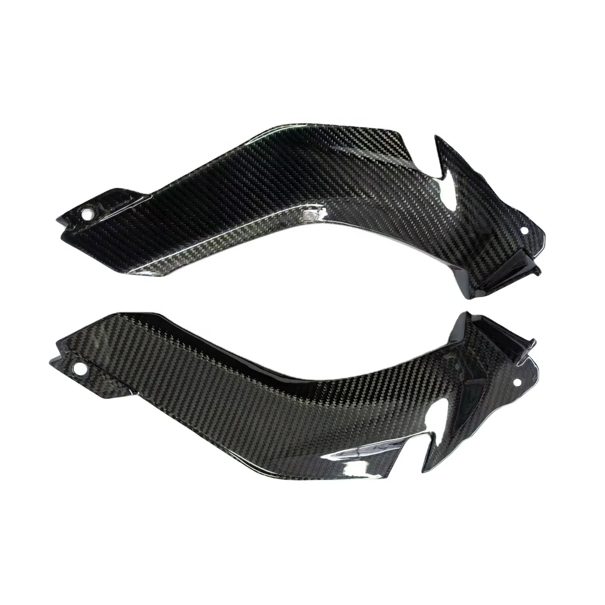 Quality Carbon Fiber Motorcycle Parts Glossy Carbon Air Intake Covers for Kawasaki ZX10R 11-15
