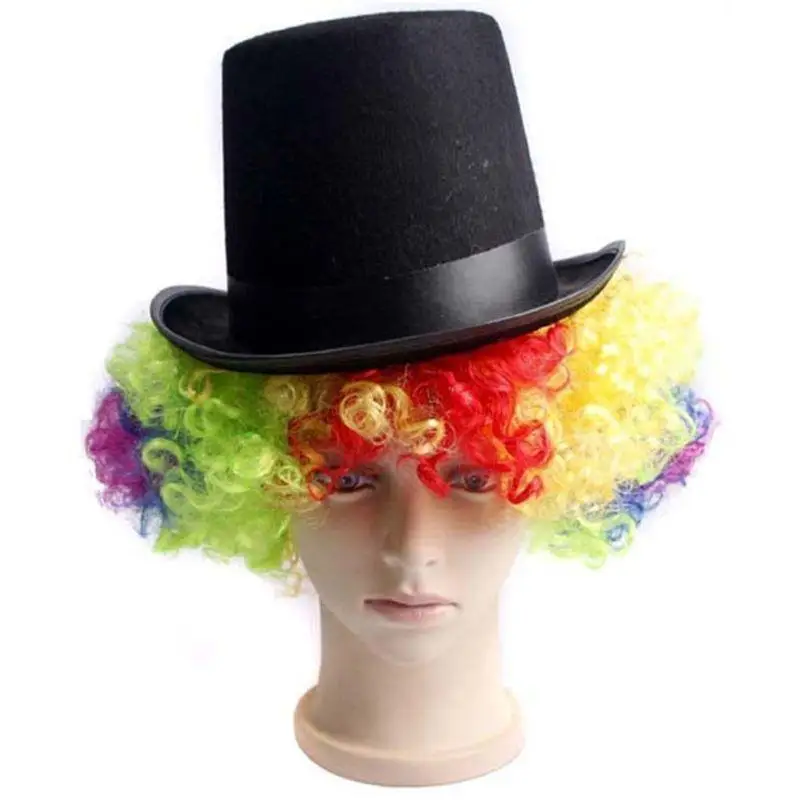 

652F Magician Black Top Hat Halloween Cap Steampunk Masquerade Dress Up Party Props