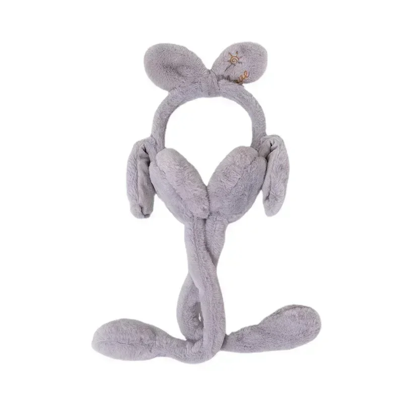 Children's ear protection warm plush earmuffs for 2022 winter, for boys and girls, bowknot ear movement