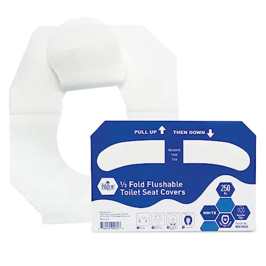 

MED PRIDE Eco-Friendly Bathroom Protector Sheets - Septic Safe-Disposable Toilet Seat Covers [Pack of 250] - Flushable Toilet S