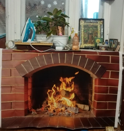 Laeacco الطوب جدار الموقد الخشب النار حرق لهب التصوير خلفية الطفل صورة خلفية الصورة استوديو التصوير