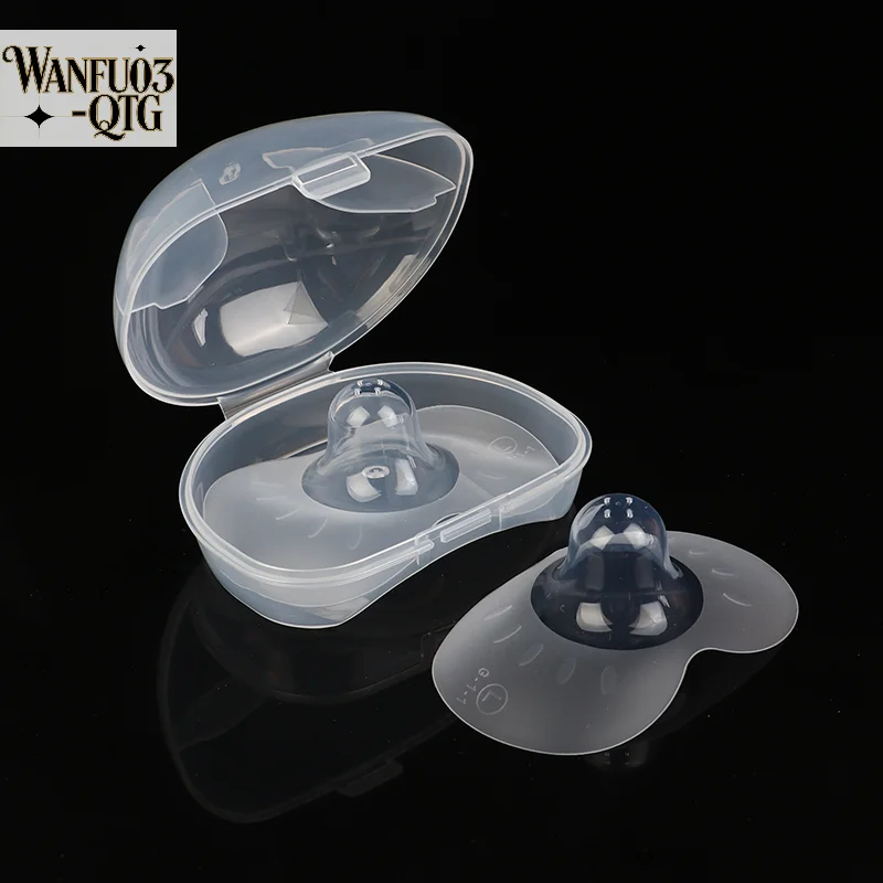 

2pcs Silicone Nipple Protectors Feeding Mothers Nipple Shields Protection Cover Breastfeeding with Clear Carrying Case