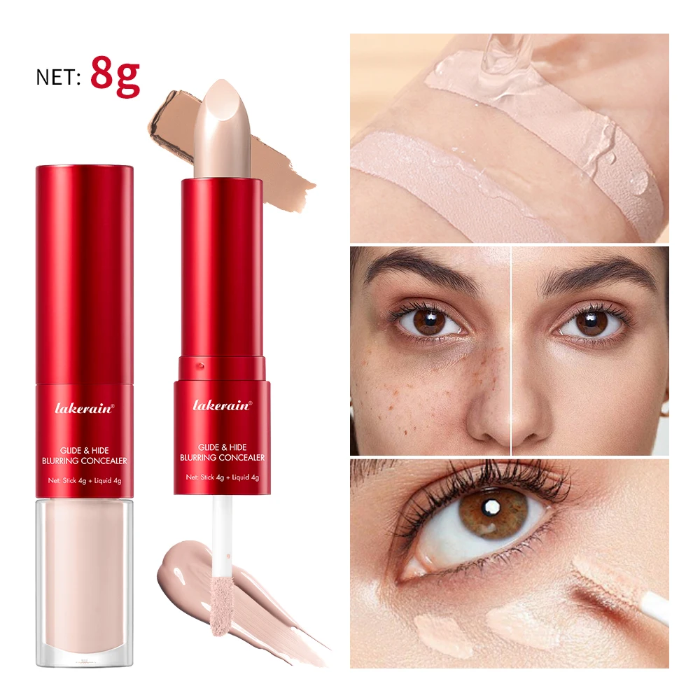 Lakerain-crema desenfoque de doble cabeza, modifica el tono de la piel, corrector en barra dos en uno, crema desvanectante en barra