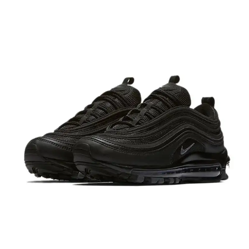 Buty do biegania Nike Air Max 97, potrójne, białe, wilk, szare, dla mężczyzn i kobiet, srebrne, klasyczne, odporne na zużycie, unisex