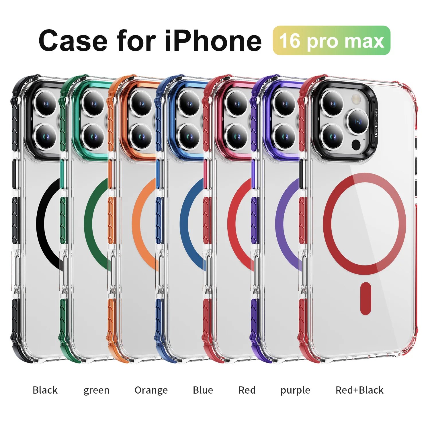 

Camera Stand Mag Safe Case for Apple iPhone 17 16 Pro Max 15 14 13 12 11 Luxury Clear Phones Back Cover Shockproof Shell New