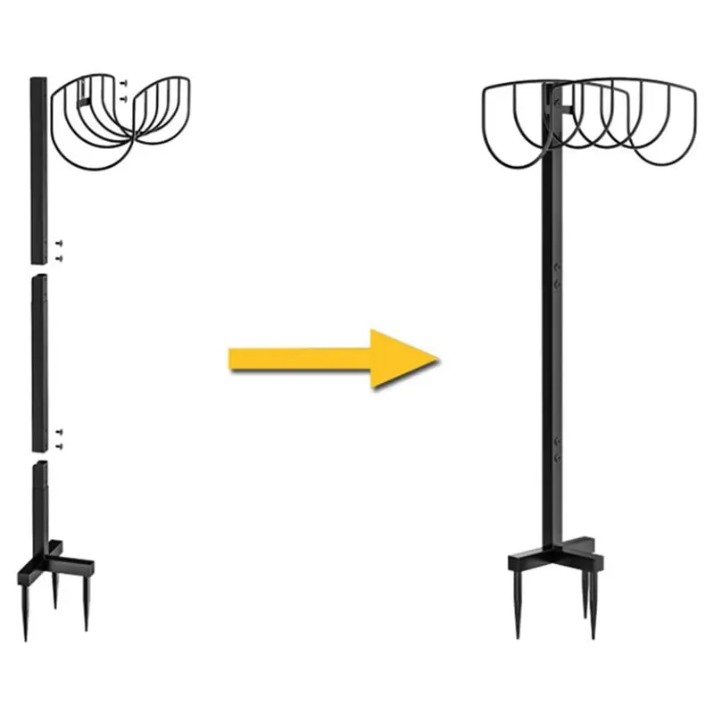 2X Garden Water Hose Holder-Detachable Hose Stand Heavy Duty Metal Hose Hanger,Garden Hose Holder Storage Hose Rack