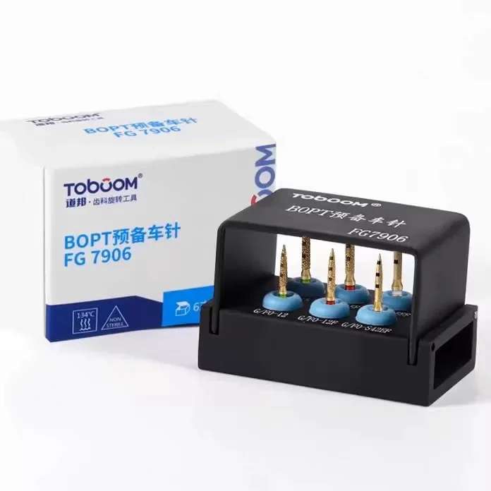 

6 шт./компл., стоматологические боры BOPT, вертикальный набор для подготовки зубов, реставрационные инструменты с полной короной, стоматологические инструменты