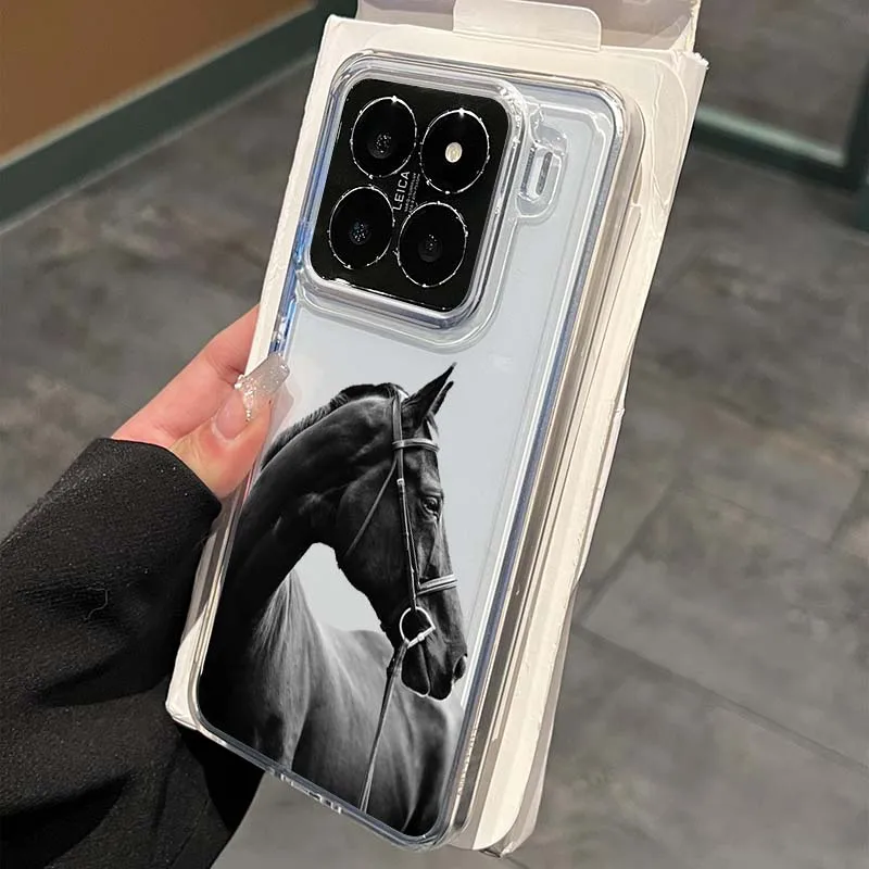 

Cartoon Anime Horse For Xiaomi 15 14 13 12 12S 12X 12T 11 11T Pro Lite TPU Transparent Phone Case