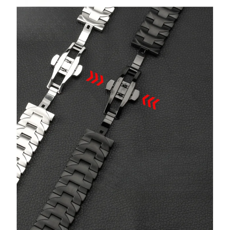 316L الصلبة الفولاذ المقاوم للصدأ حزام الساعات لبانيراي pam441 111 382 pam1314 حزام الرجال سوار فولاذي فراشة مشبك سوار 24mm22mm