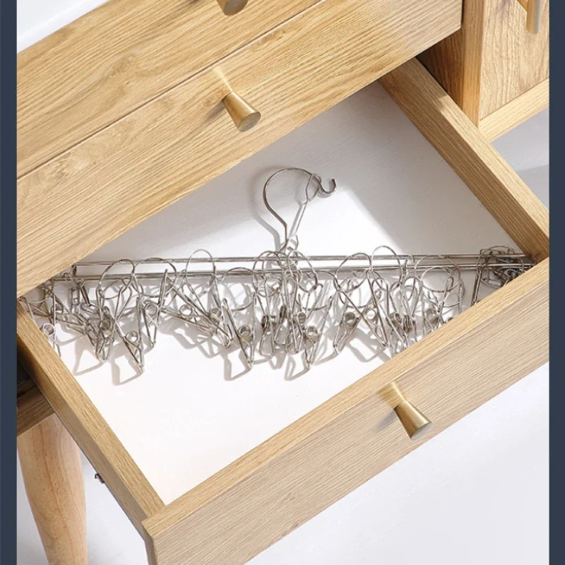 Faltbarer Kleiderbügel aus Edelstahl, Wäscheständer mit 20/30/40 Clips, platzsparend, Schrank-Organizer für Socken, BHs, Handtuch