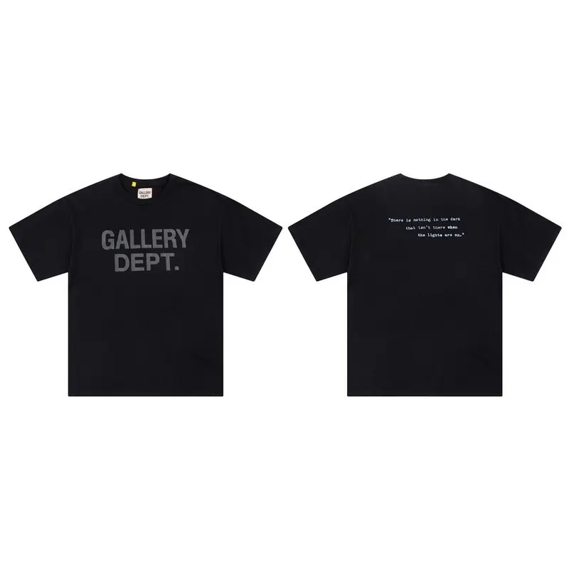 GALLERY DEPT Black Letter Print Loose Street Hip Hop Pullover Short Sleeve T-Shirt