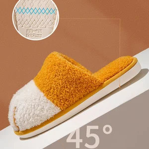 Bevergreen الشتاء لطيف القط مخلب مصمم المنزل أنثى الفراء النعال كتم الطابق غرفة نوم العشاق الدافئ في الأماكن المغلقة أفخم الأحذية الشرائح لينة أعلى 10 مبيعات للأحذية المحشوة Puss - رقم 5