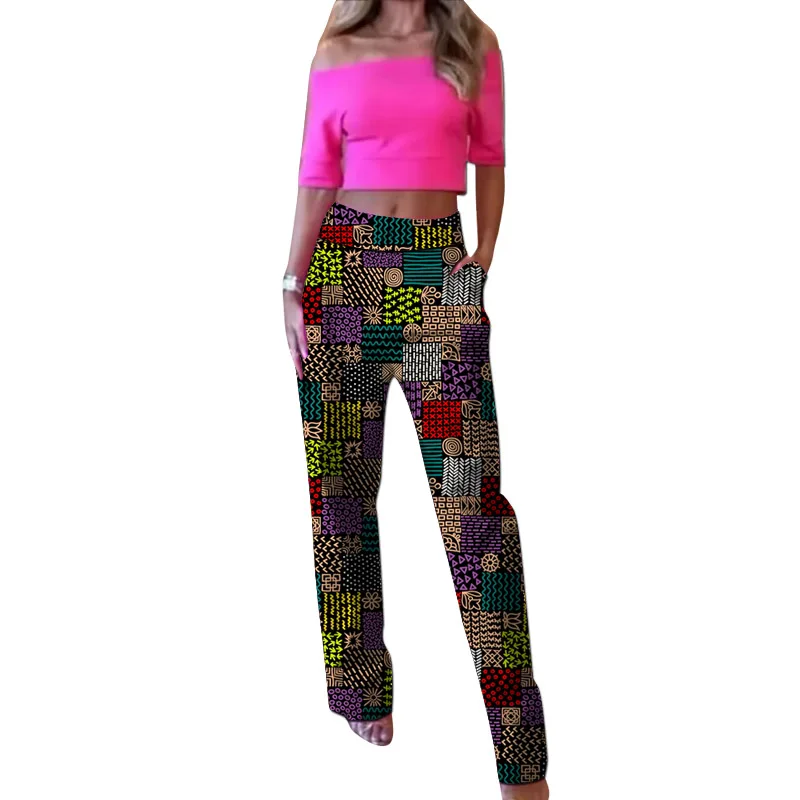 Imagem -05 - Moda Africano Impressão para Mulheres Calças Retas Mulheres Novo Verão Fino Temperamento Fino Feminino Ankara Outfit