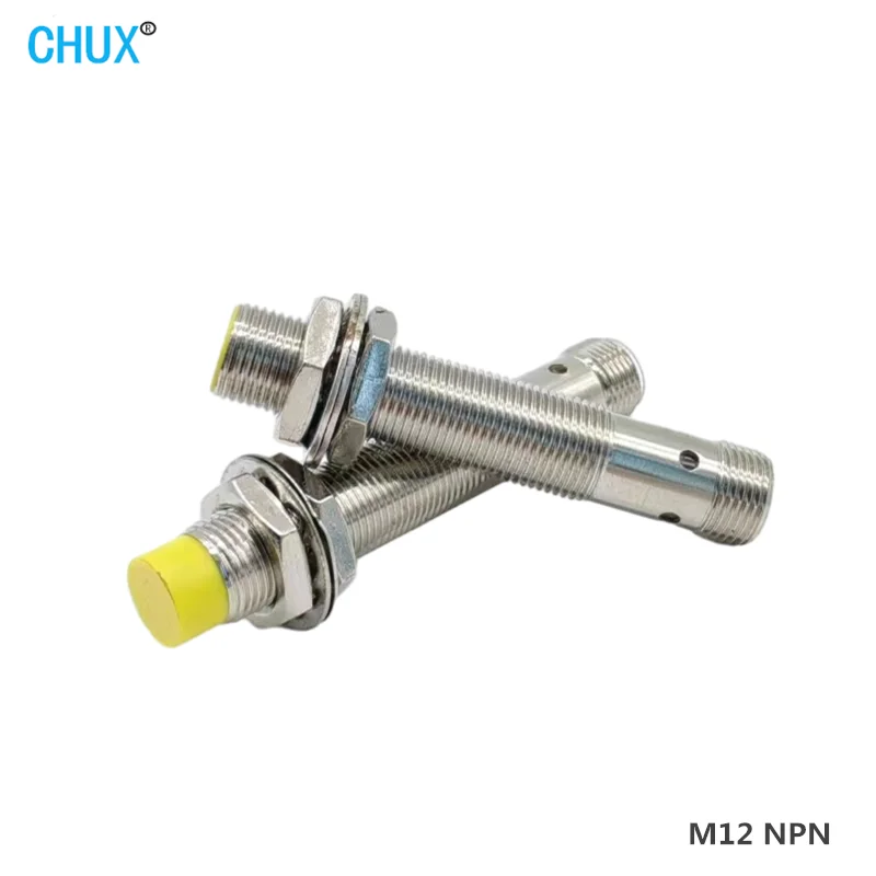 CHUX IP65 M12 NPN Inductance Proximity Sensor DC10-30V 4pin Connect Plug Cylindrical Metal Approach Switches