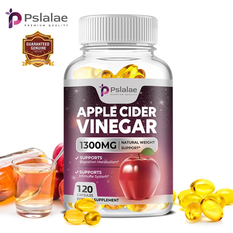 

Apple Cider Vinegar Capsules - Cleansing, Reduces Anxiety & Stress,Weight Management, Promotes Cardiovascular & Digestive Health