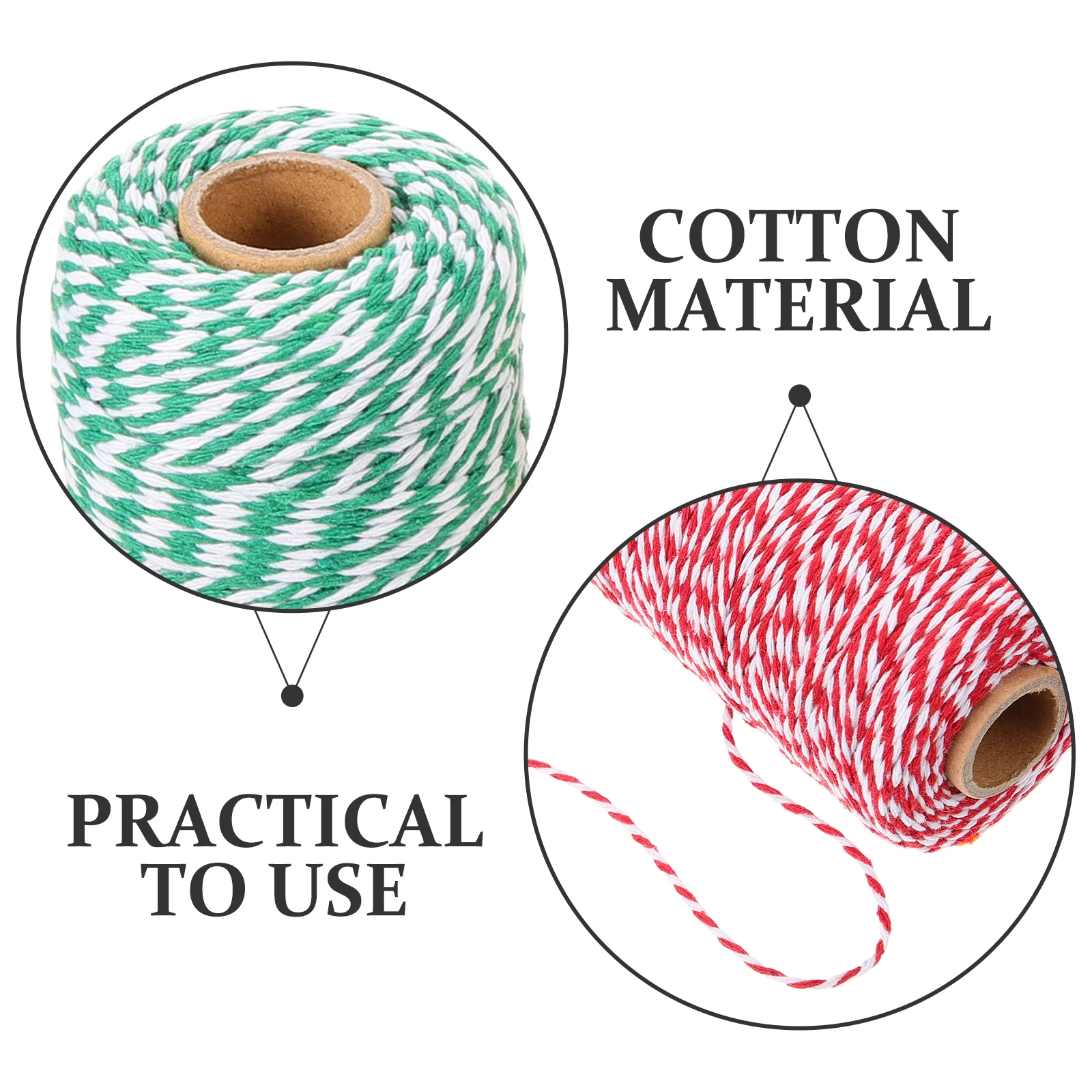 

3 Pcs Colored Cotton Rope Arts Craft Decoration Colorful Handmade Two-color