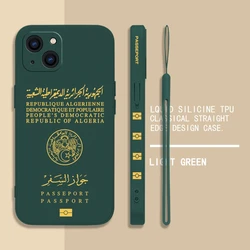 Algeria Passport Phone Case With Hand Strap For iPhone 17 16 15 14 13 12 11 Pro Max XS X XR 7 8 Plus Mini SE