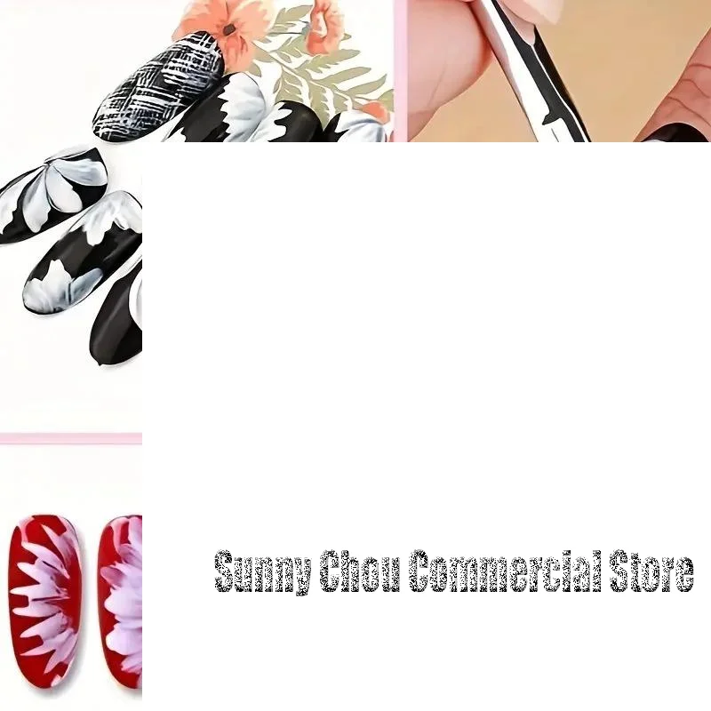 8 قطعة مجموعة مائل التدرج لطخة مسمار زهرة رسم سن المنشار القلم متعدد الوظائف مزيج شكل البتلة اللوحة هلام مسمار فرشاة فنية