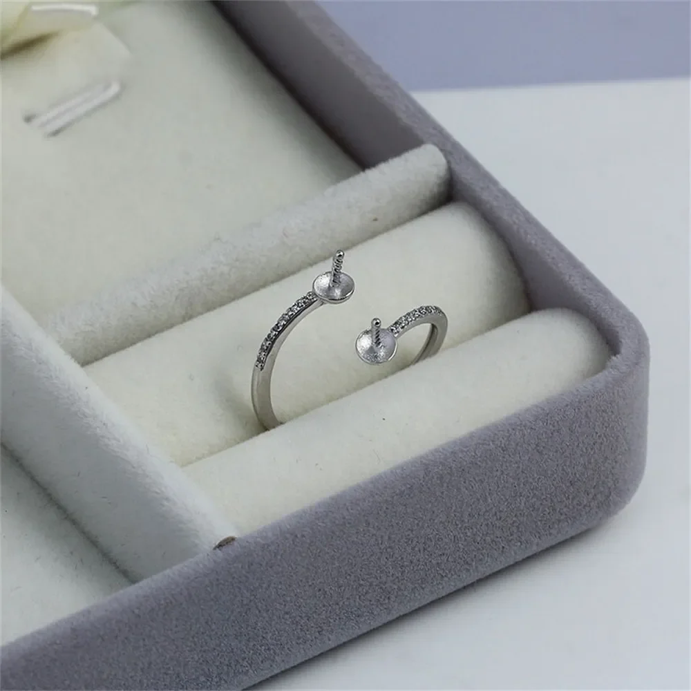 Solid S925 Sterling Silver Pearl Ring Settings Findings & Accessories - for Jewelry Making Bulk Wholesale Craft Supplies 6-8mm