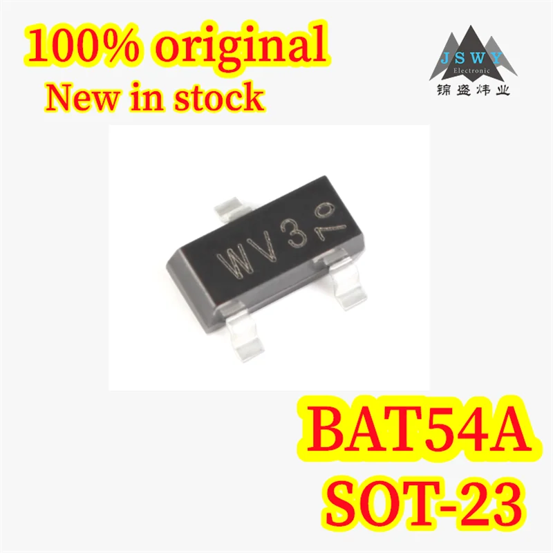 (500/3000PCS) BAT54A SOT-23 30V 200mA Schottky diode chip 100% in stock, brand new, original, fast shipping, large inventory