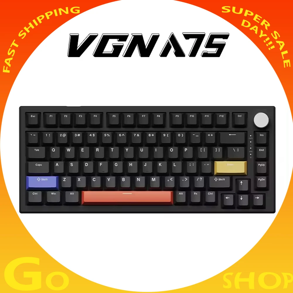 teclado mecanico com fio personalizado vgn a75 magnetico swappable 75 pc fps presentes gamer quente swappable novo 01