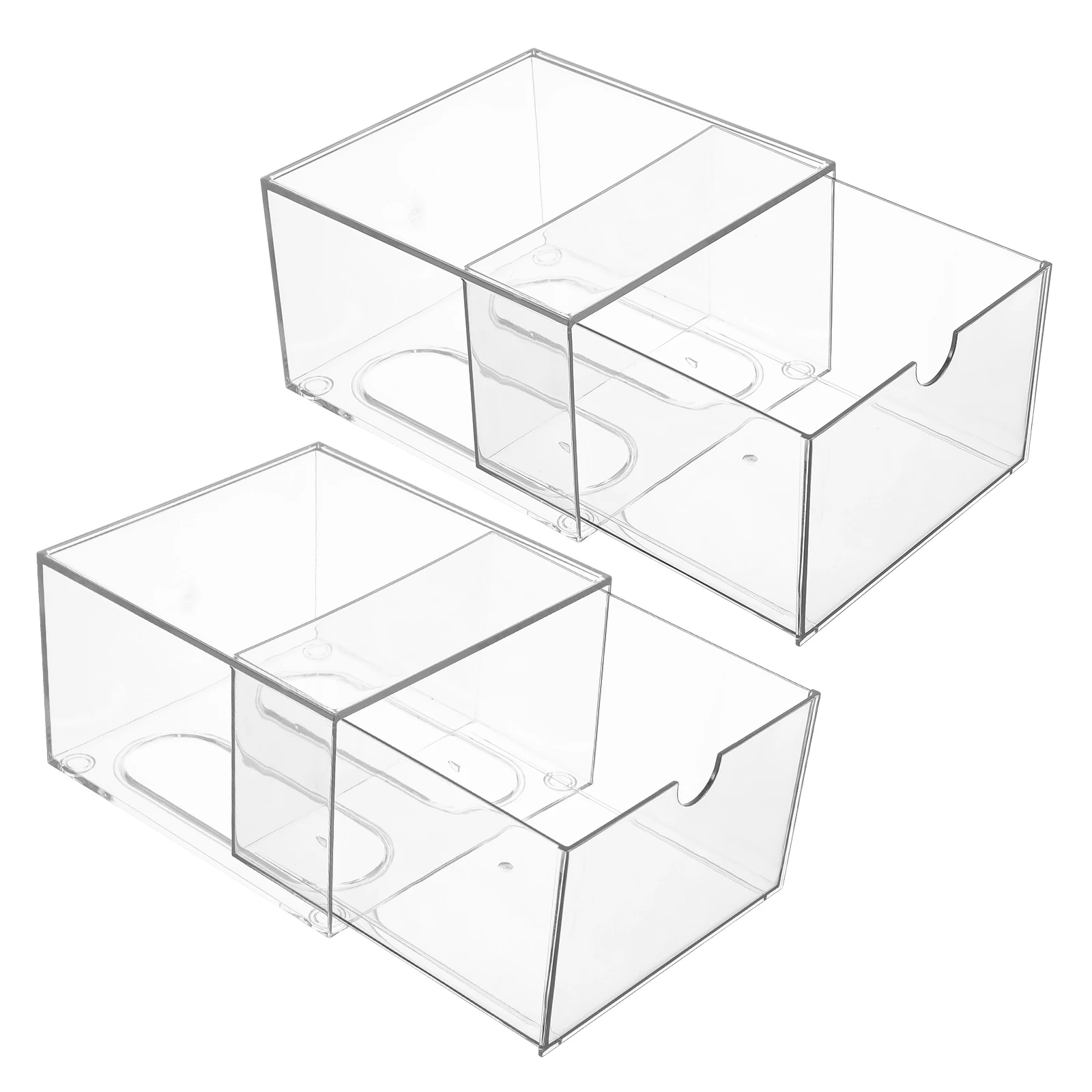 

Stackable Clear Makeup Organizer Drawers Durable Acrylic Storage Box Vanity Organizers Water Resistant for Bathroom