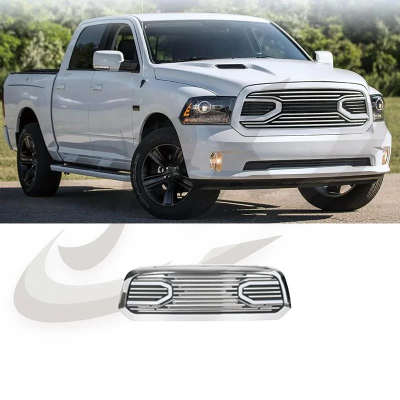 Suitable for 2013-2020 Dodge Ram RAM1500 front grille modification with Martin honeycomb design and bright black electroplated f