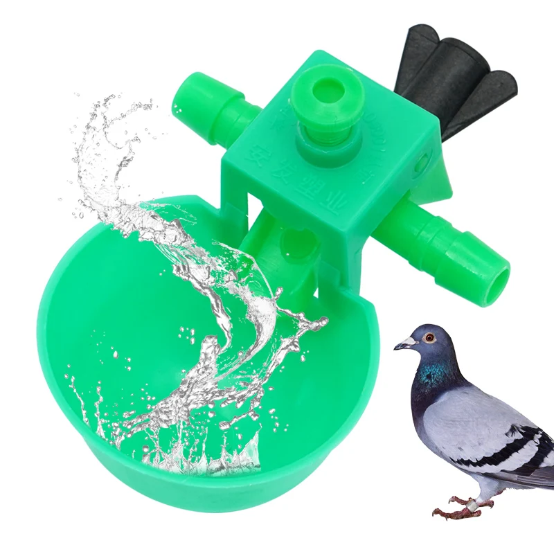 10/20Pcs Quail Drinking Bowl Green Automatic Water Pipe Interface Diameter 9.5Mm for Bird Pigeon Poultry Water Drinking Fountain