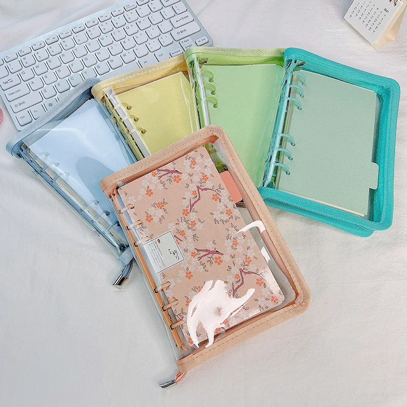 A5 A6 Zipper Binder Photo Card Collection Book Postcard Organizer Diary Notebook School Stationery