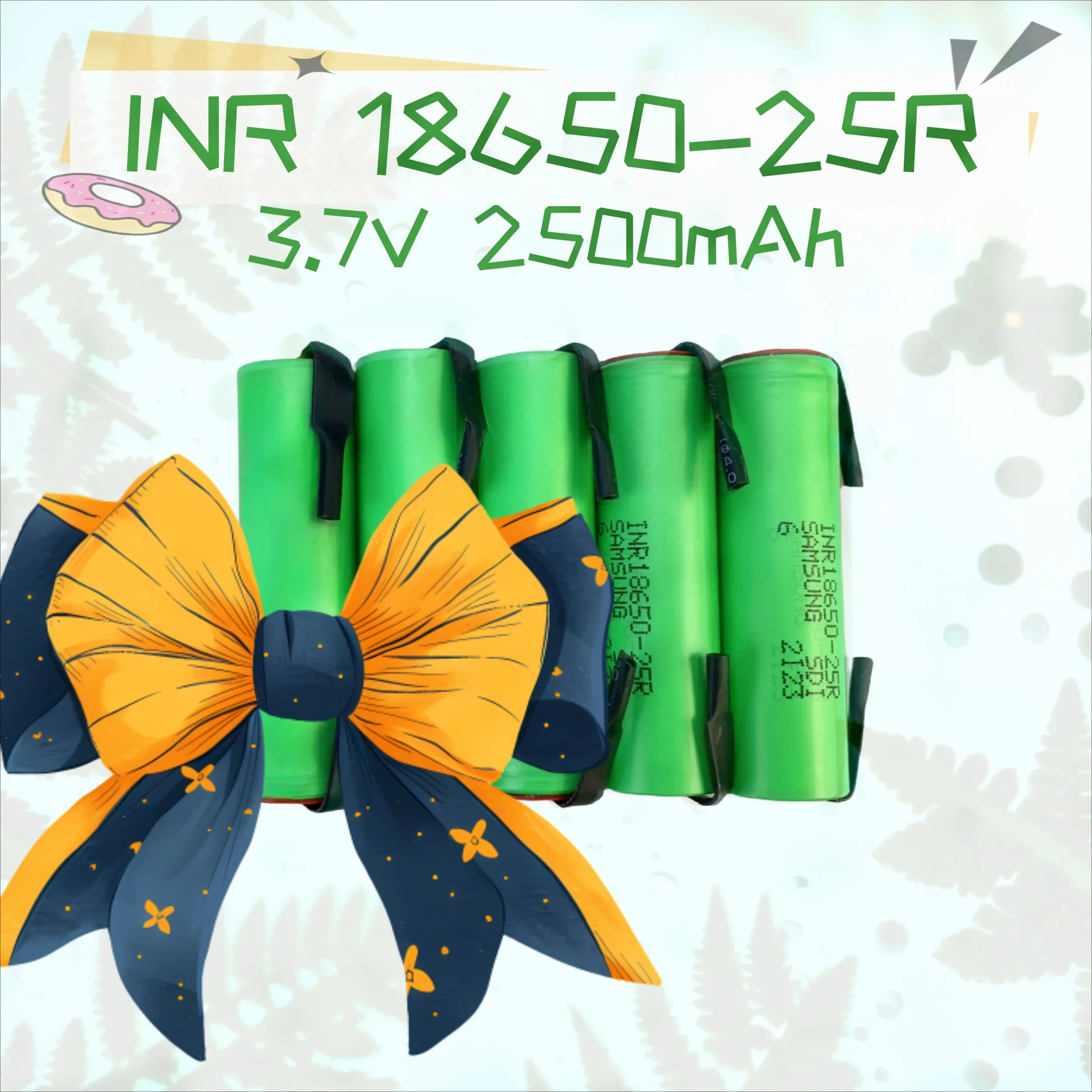 

new product 18650 3.7V 2500mAH Rechargeable Battery INR 25R 20A High Current Power Battery Screwdriver Tool Soldered Nickel