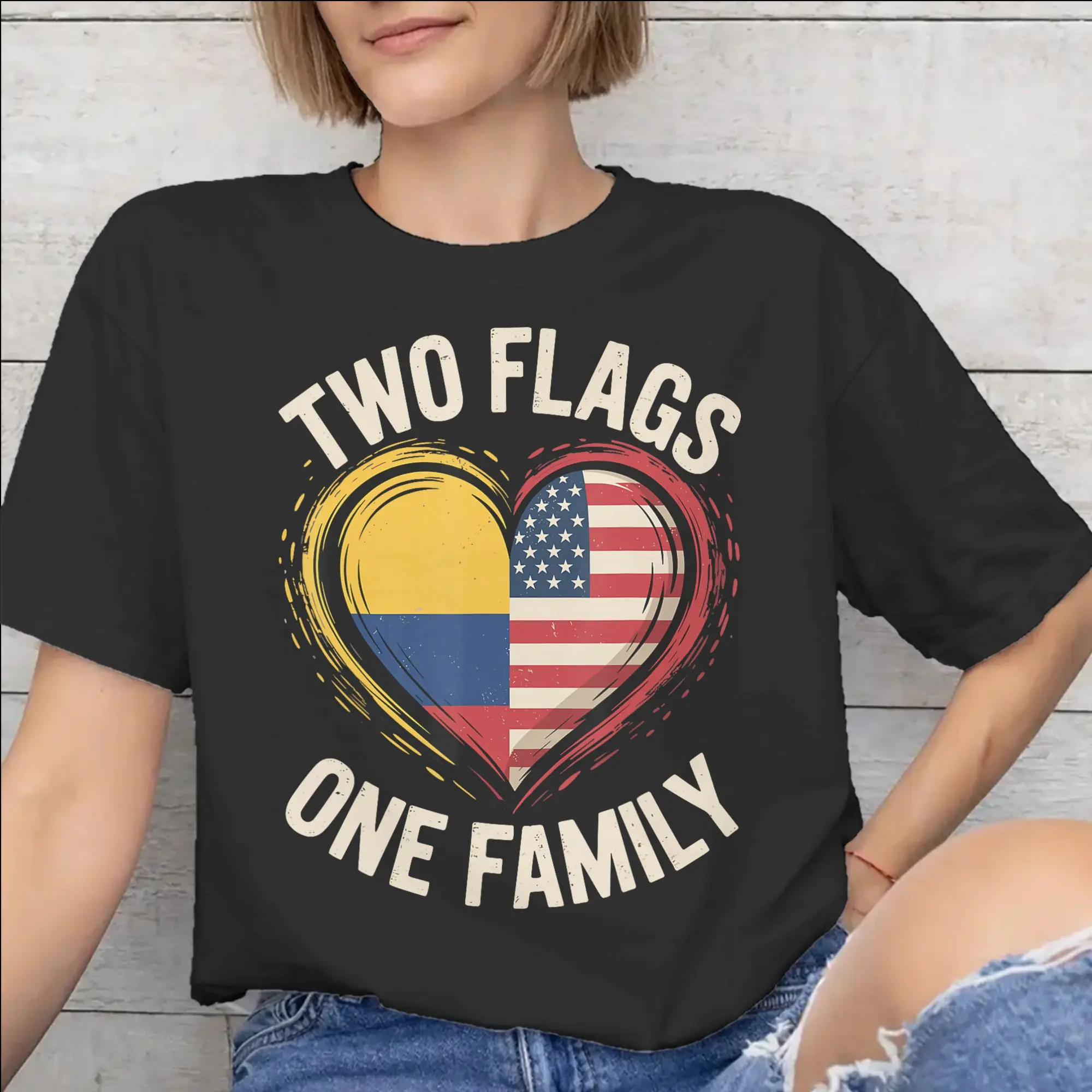 Mens Womens Colombia Flag Shirt Pure Cotton Printed T-Shirt  Top Clothing