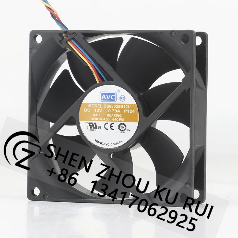 

Вентилятор охлаждения AVC DC12V 0.70A 8025 для материнских плат, двухшариковый, четырехпроводной, с контролем температуры DS08025B12U для охлаждения компьютерного оборудования