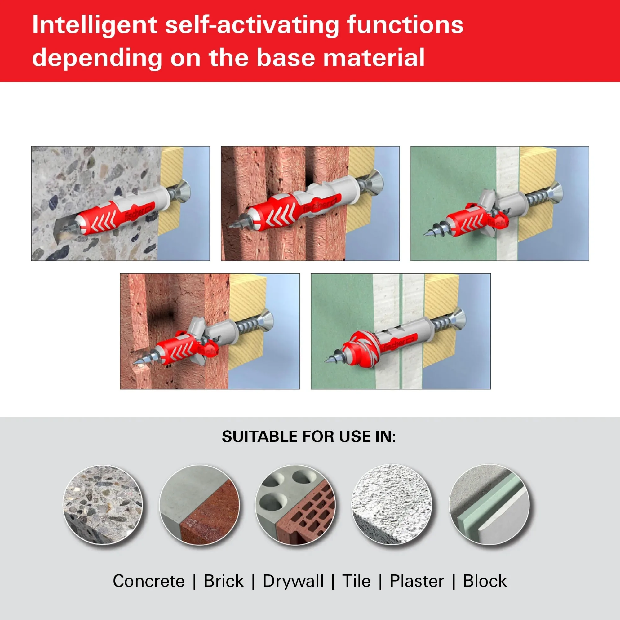 Hillman 376473 مراسي قوة المقاول، أحمر، نايلون، جديد، 45 رطل ( # 8-10 × 1-3/16 بوصة)، 18 عبوة