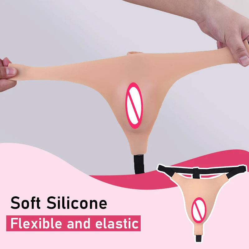 ONEFENG Adjustable Elastic Band Silicone Panties Gays Pussy Pants  Sexy Fake Vagina Form Crossdresser Transgender Shemale