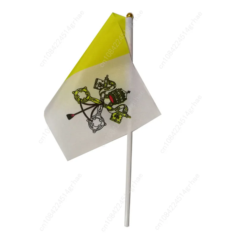 Vatican Hand Waving Flag Vatican City Flag Small Mini Hand Held Flags 10 Pcs  Sporting Event Support Handheld Flag